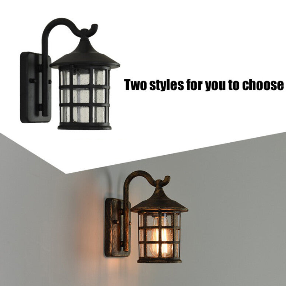 Led porch lantern with Classic European Silhouette and Black or Bronze Finish - Contemporary Sconce