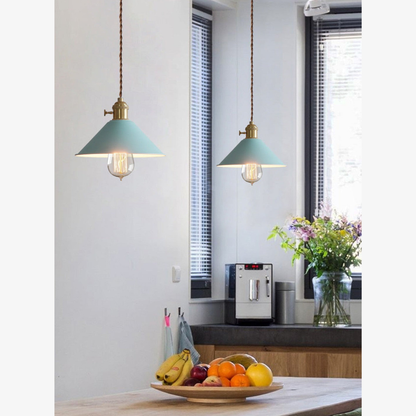 Modern Brass-Neck Cone Pendant Light - Vibrant Matte Industrial Pendant Lights