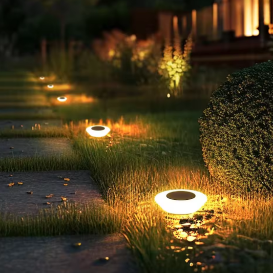 Solar Powered Outdoor Pathway Light with Head and Garden Stake