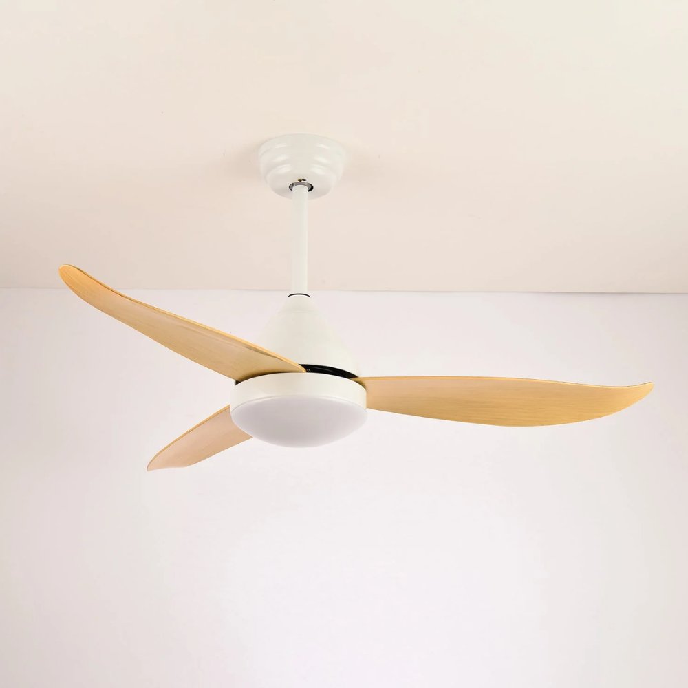 Ceiling Fan with Light and 3 Aerodynamic ABS Blades - Mid Century Modern