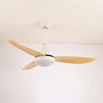 Ceiling Fan with Light and 3 Aerodynamic ABS Blades - Mid Century Modern