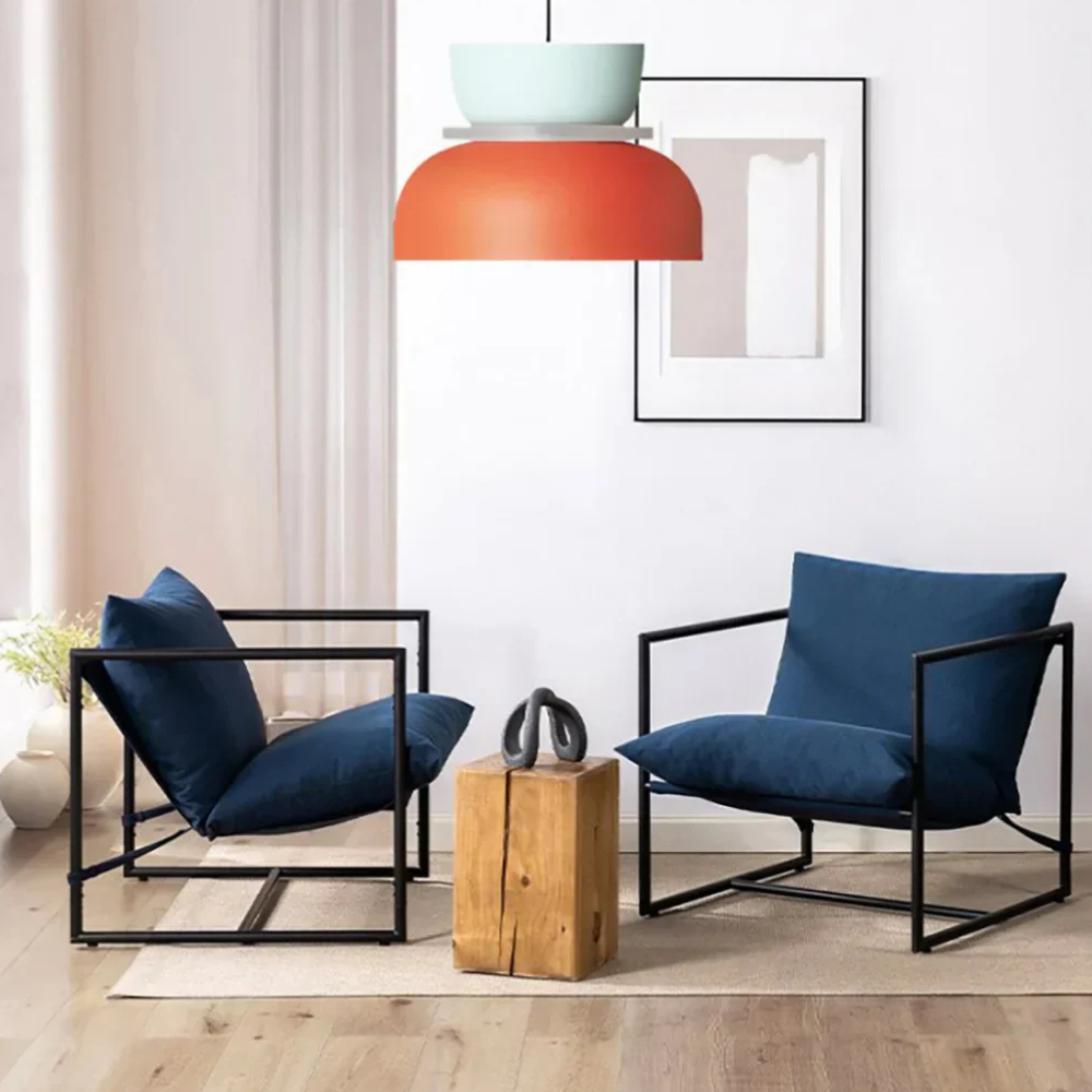 Stacked Bowl Hanging Lamp with Matte Finish - Nordic Geometric Style
