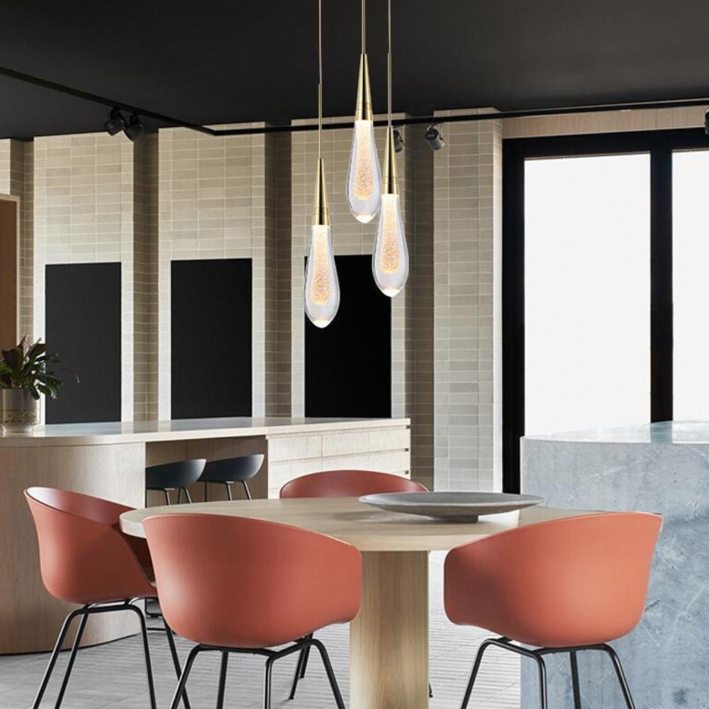 Teardrop Glass Pendant Light Shimmering Core - Modern Art Deco
