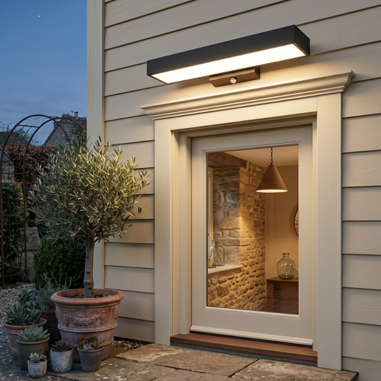 Solar Motion Lights Outdoor with Linear Stainless Steel Frame - Nordic