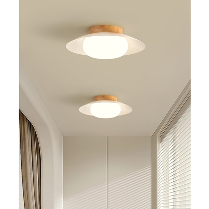 Low-Profile Acrylic Disk Ceiling Lamp - Architectural Cream LED Sconce