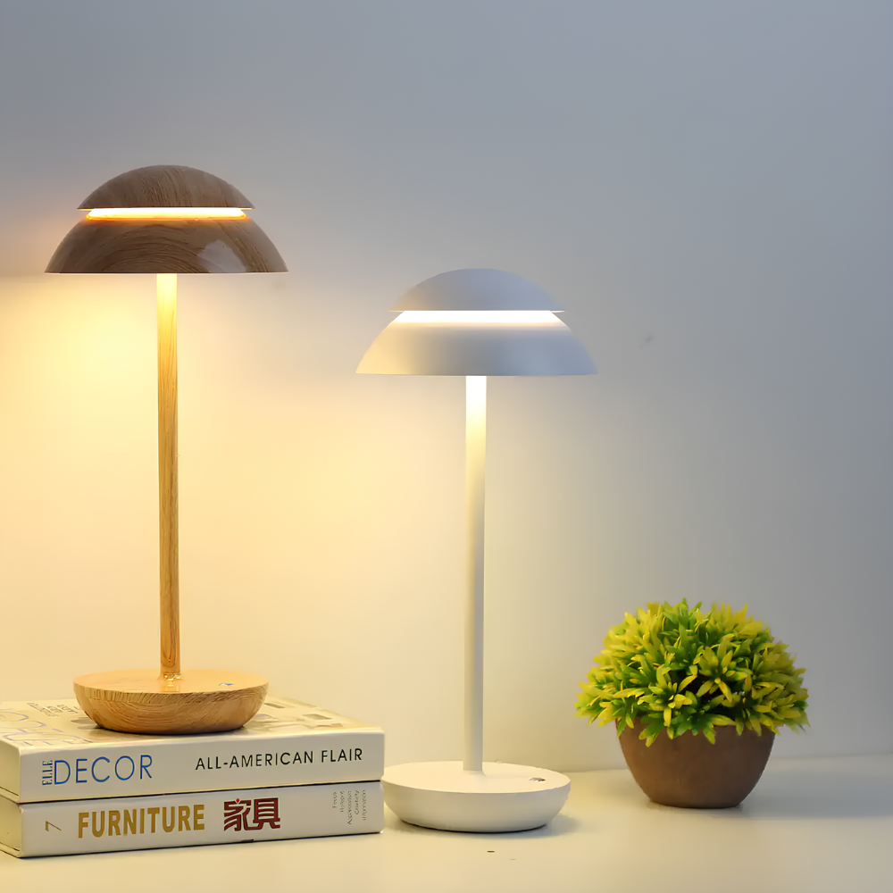 Scandinavian Minimalist Cordless LED Table Lamp - Dimmable Rechargeable Light