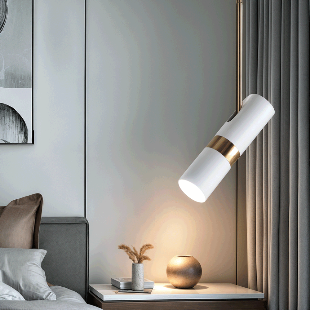 Adjustable Directional Hanging Lamp with Metallic Band - Modern Minimalist