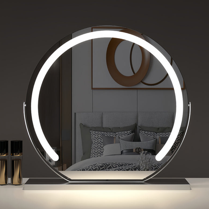 Smart Touch Lighted Makeup Mirror with Weighted Base - 360° Rotating Decor