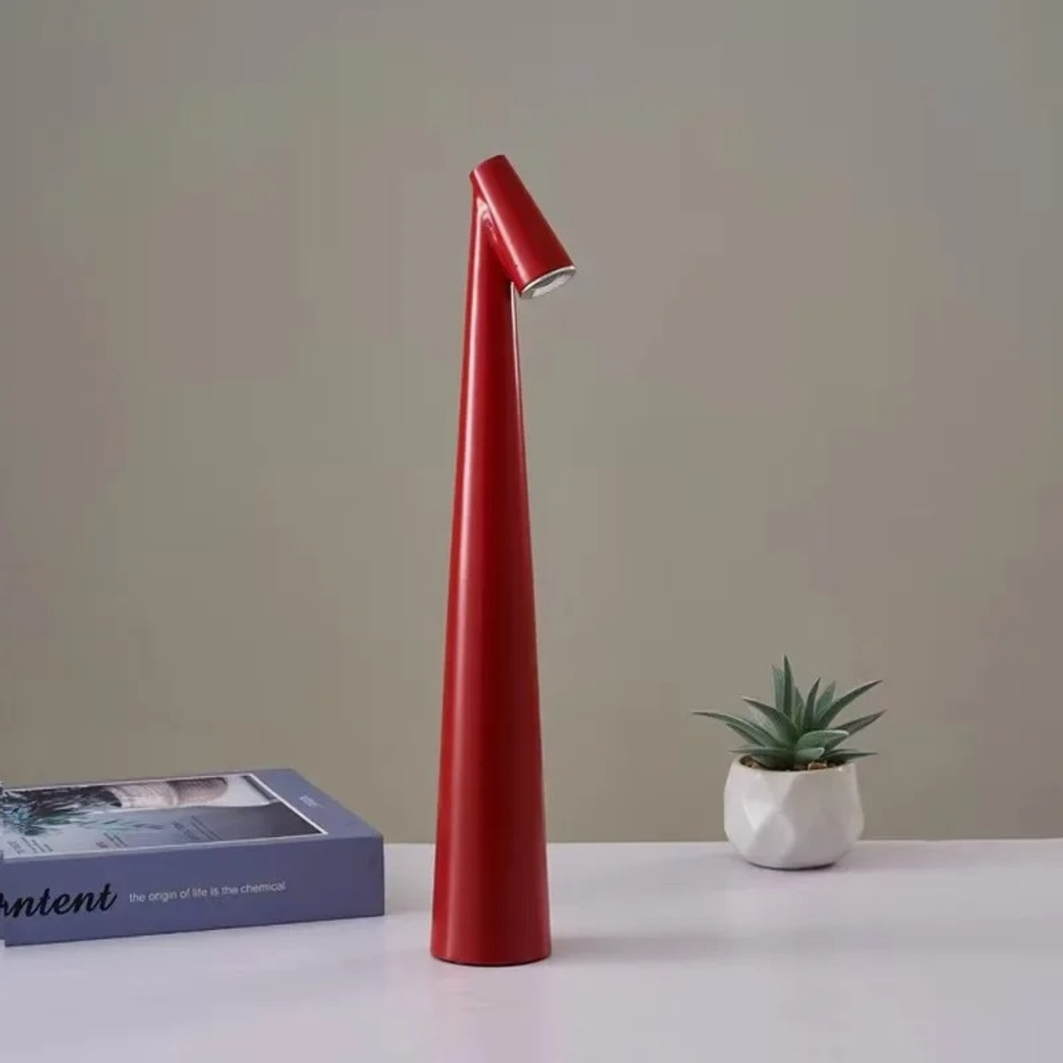 Modern Minimalist Nordic Cone Table Lamp - Tapered LED Desk Nightlight