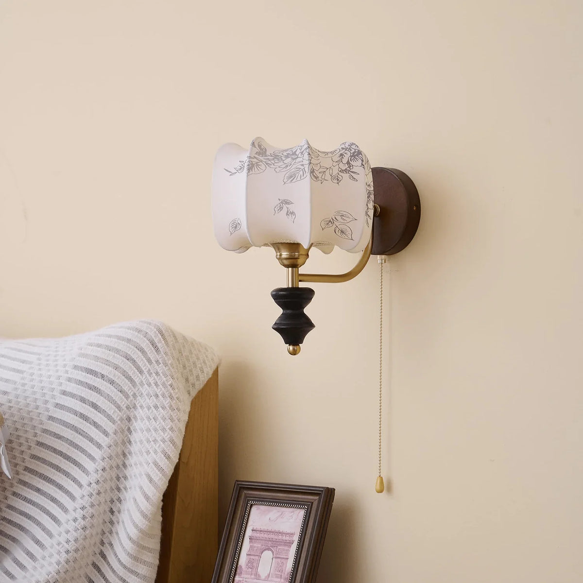 Brocade Fabric Wall Sconce