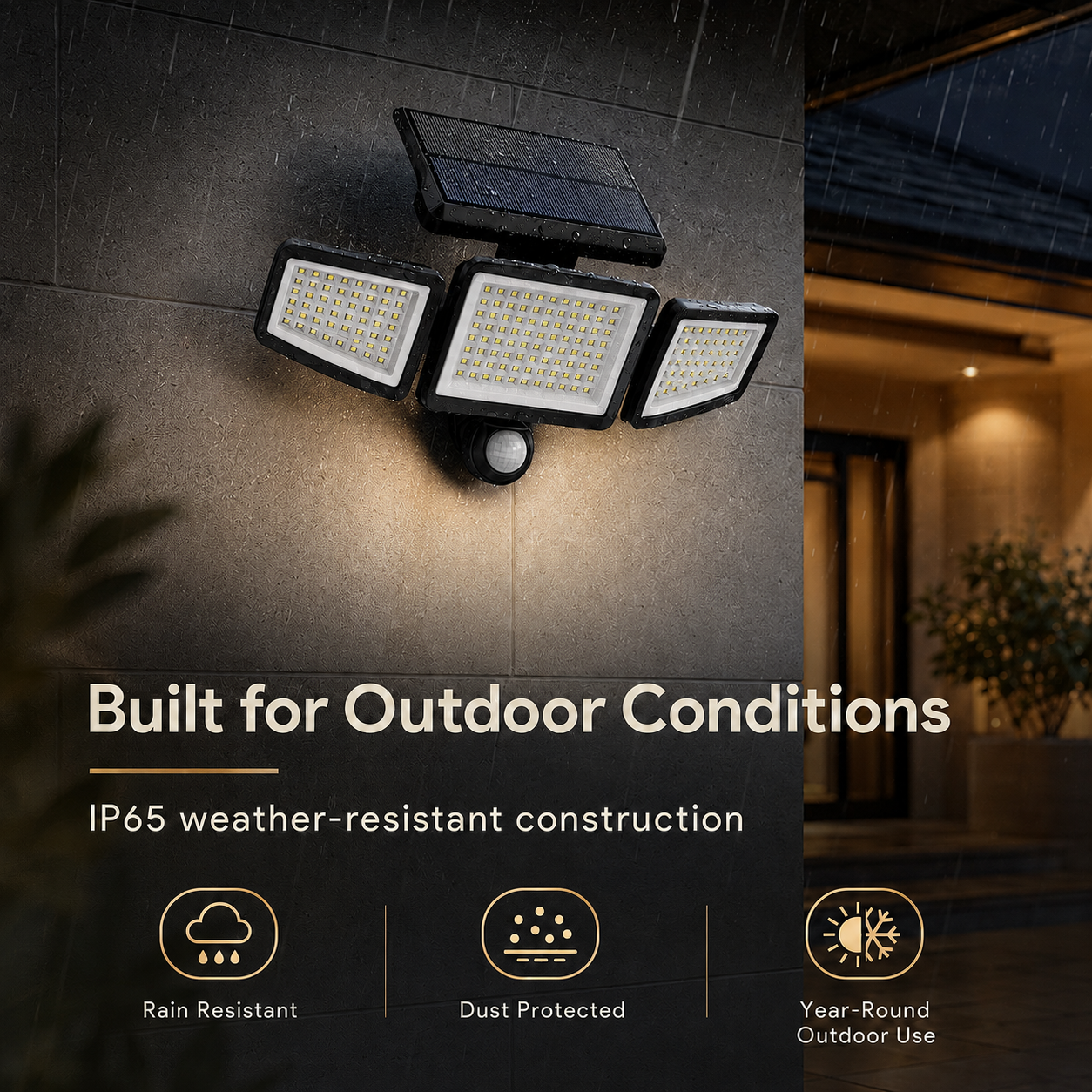 TriBeam Outdoor Light - Solar Motion Security Spotlight