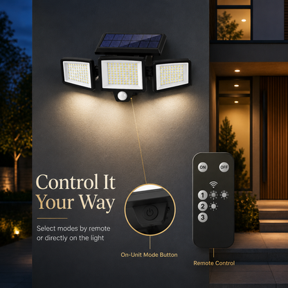 TriBeam Outdoor Light - Solar Motion Security Spotlight