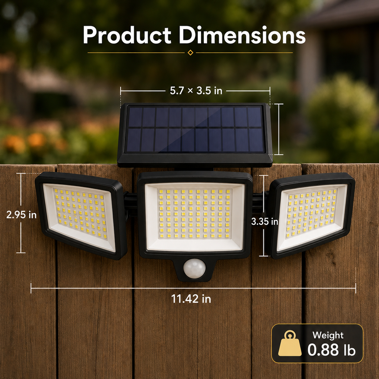 TriBeam Outdoor Light - Solar Motion Security Spotlight
