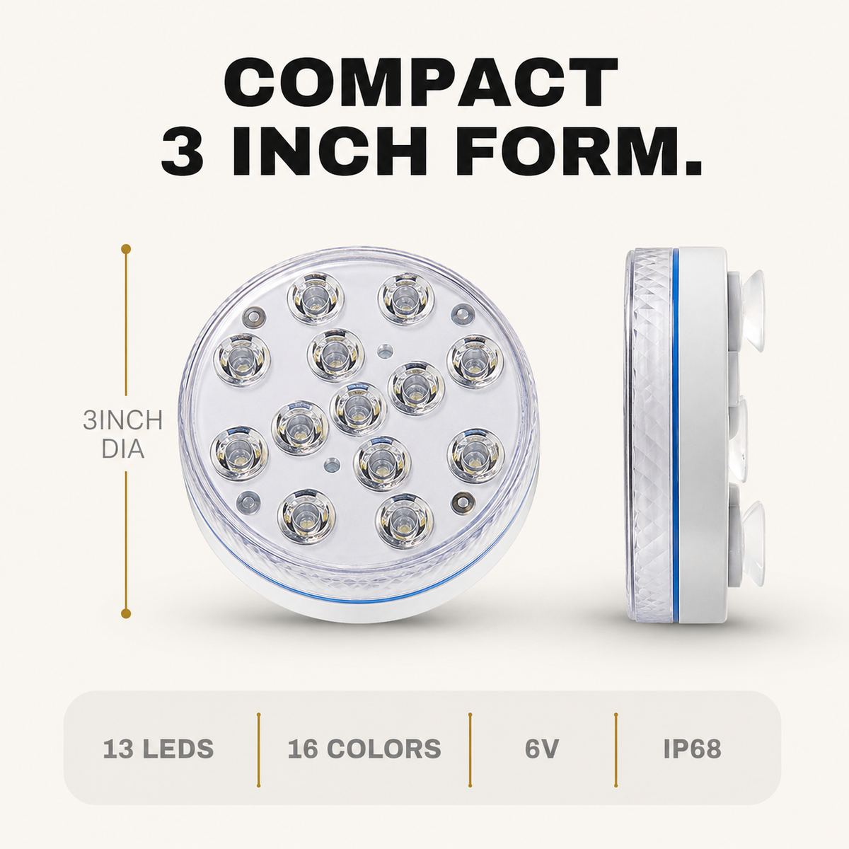 PoolGlow - RGB Pool Lights with Remote & Timer - Waterproof, Battery Operated