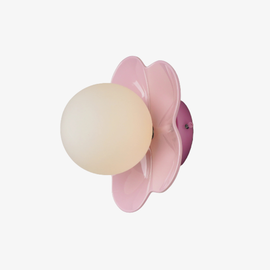 Wall Sconce with Flower Petal Metal Base - Modern Danish Pastel
