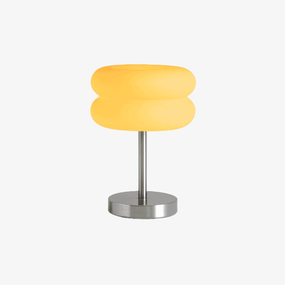 Table Lamp with Macaron Glass Shade - Modern Mid Century Aesthetic