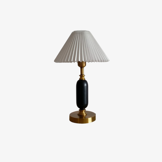 Pleated Shade Brass and Table Lamp Mid Century Modern Lighting