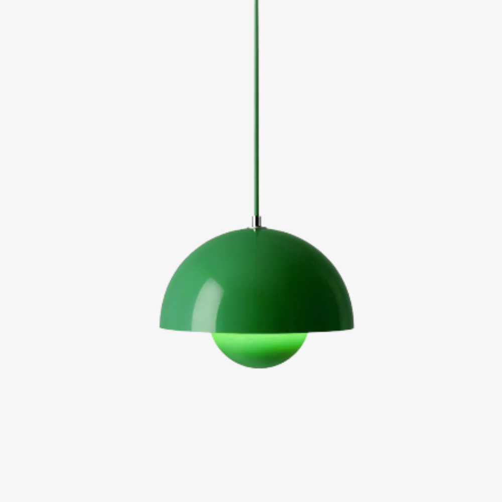 Pendant Light with Nested Dome Metal Shades - Mid Century Modern Retro