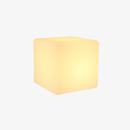LED Cube Side Table and Glowing Accent Light - Modern Geometric