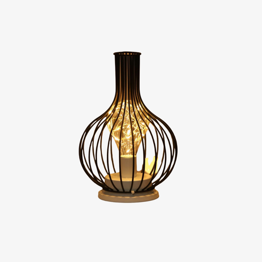 Bottle Shape Decorative Table Lamp with Warm White String Lights - Iron