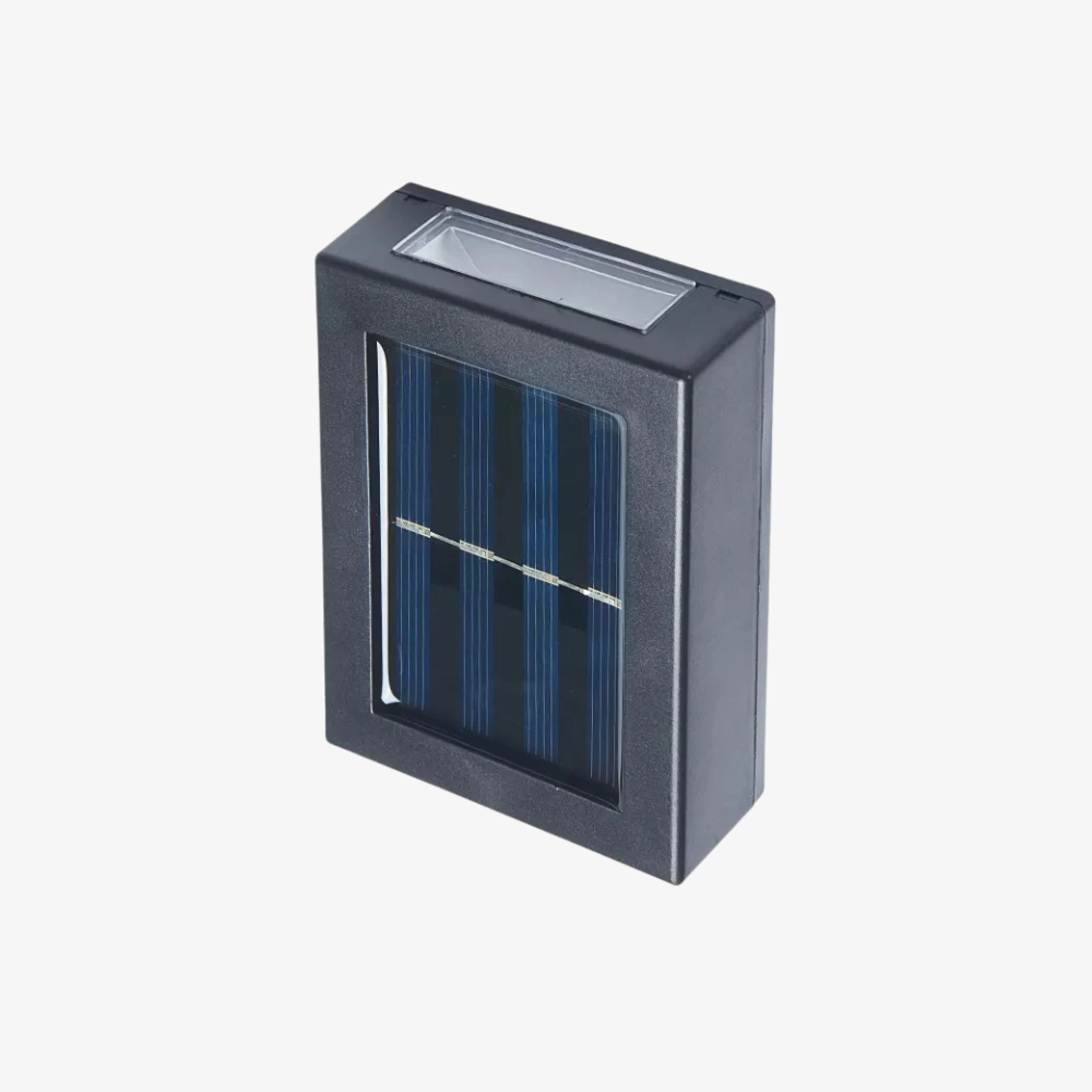 Solar Powered Outdoor Wall Sconce - Dual Beam LED Exterior Fence Light