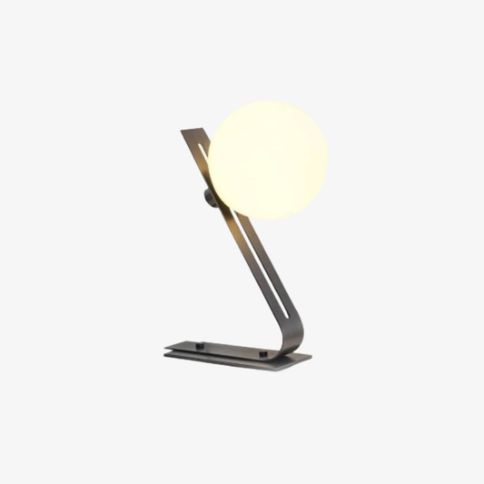 Table Lamp with Adjustable Glass Globe - Modern Mid Century Gold