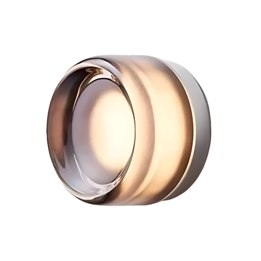 Round LED Wall Lamp with Textured Disk Shade - Modern Minimalist Sconce Light