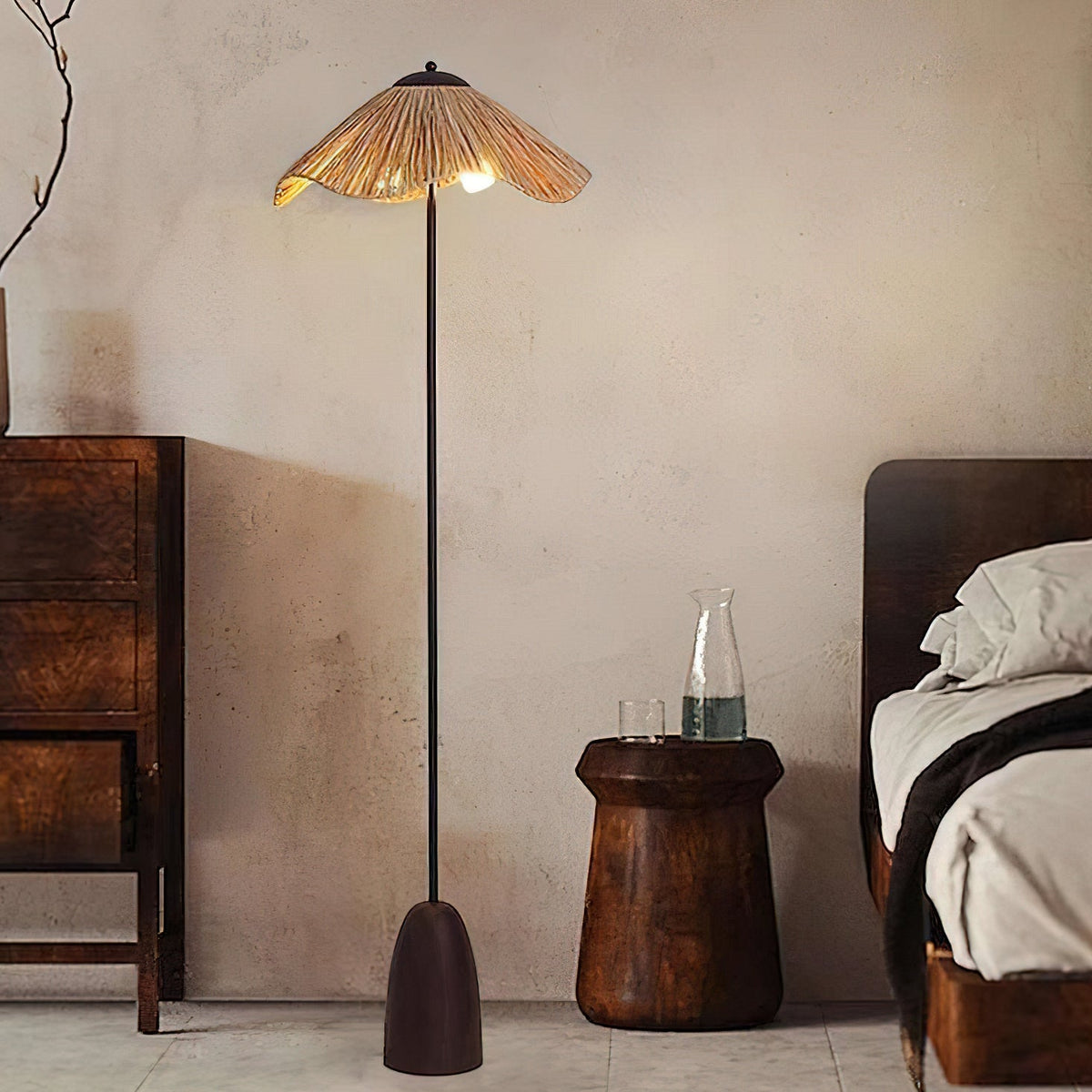 Parasol Rattan Floor Lamp