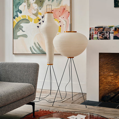 Spindle Mulberry Paper Floor Lamp
