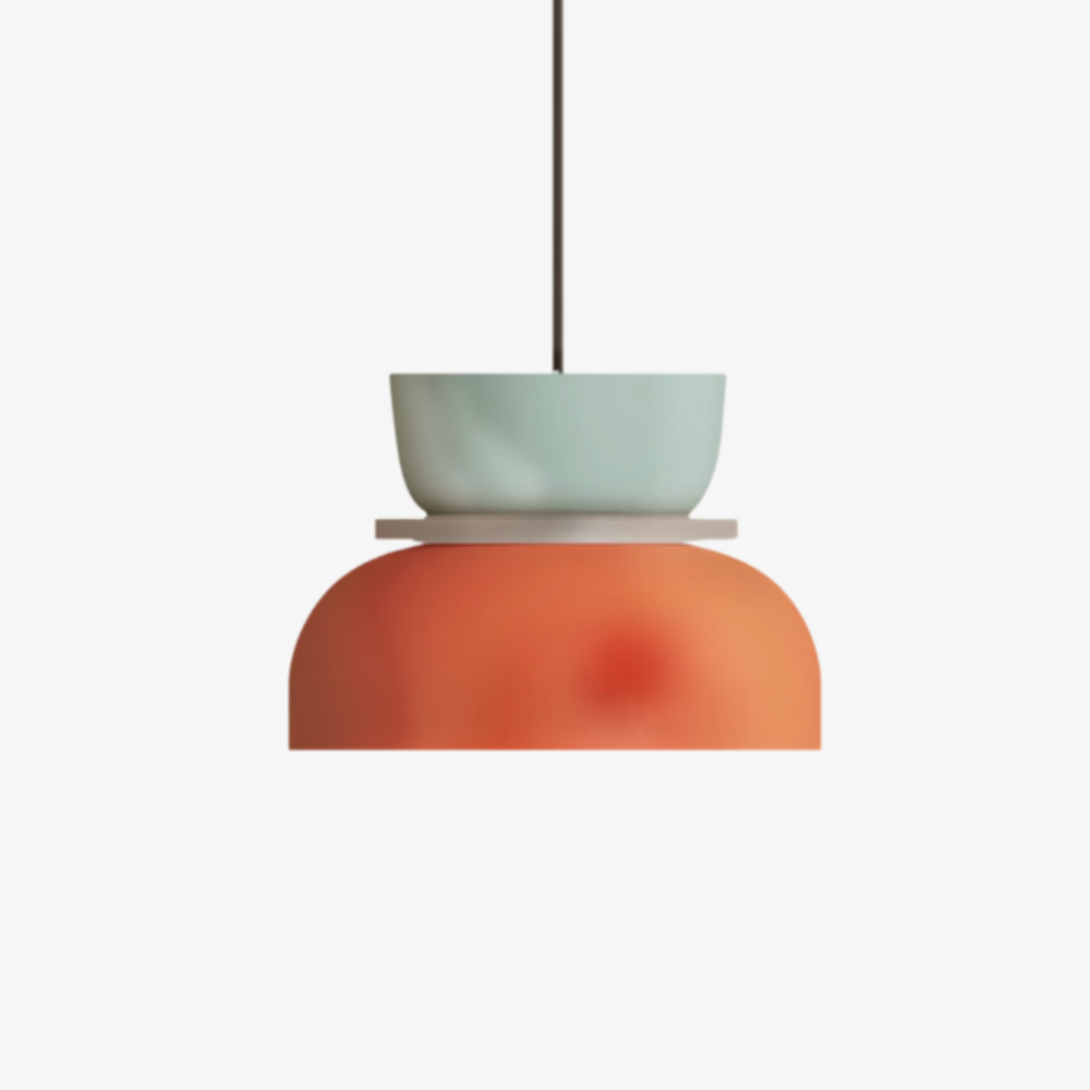 Stacked Bowl Hanging Lamp with Matte Finish - Nordic Geometric Style