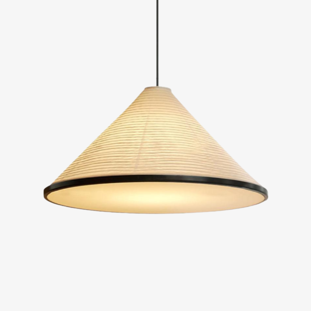 Japanese Washi Paper Pyramid Pendant Light - Japandi Style Decor