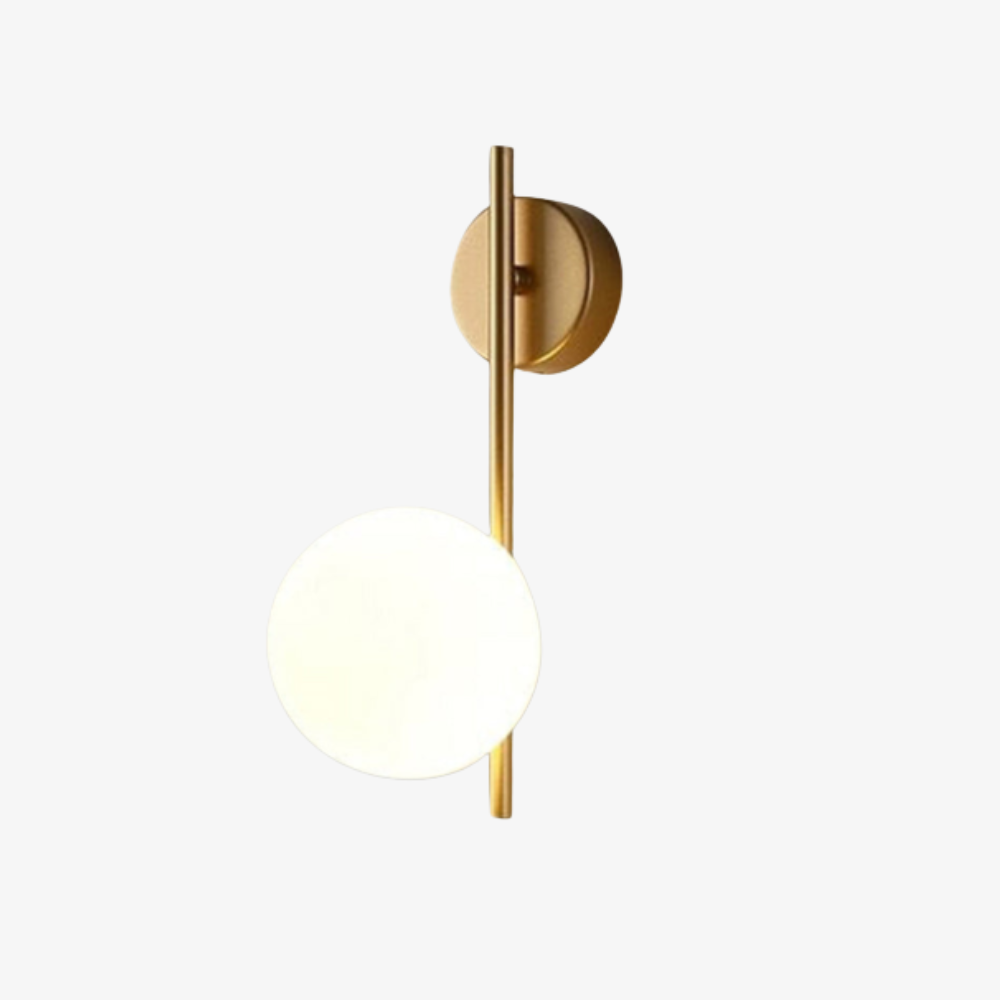 Linear Glass Globe Wall Sconce with Frosted Orb - Modern Nordic Style