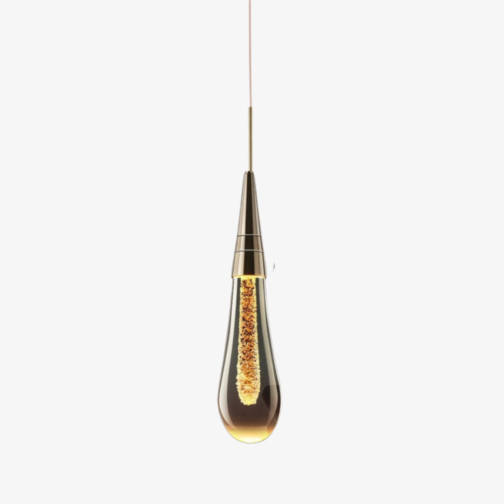 Teardrop Glass Pendant Light Shimmering Core - Modern Art Deco