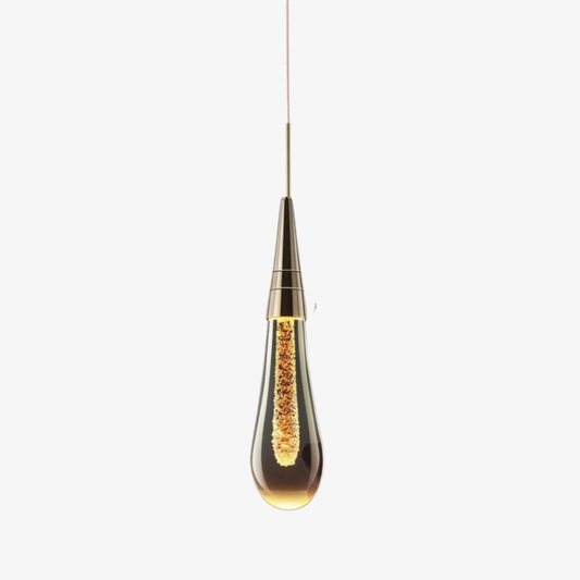 Teardrop Glass Pendant Light Shimmering Core - Modern Art Deco
