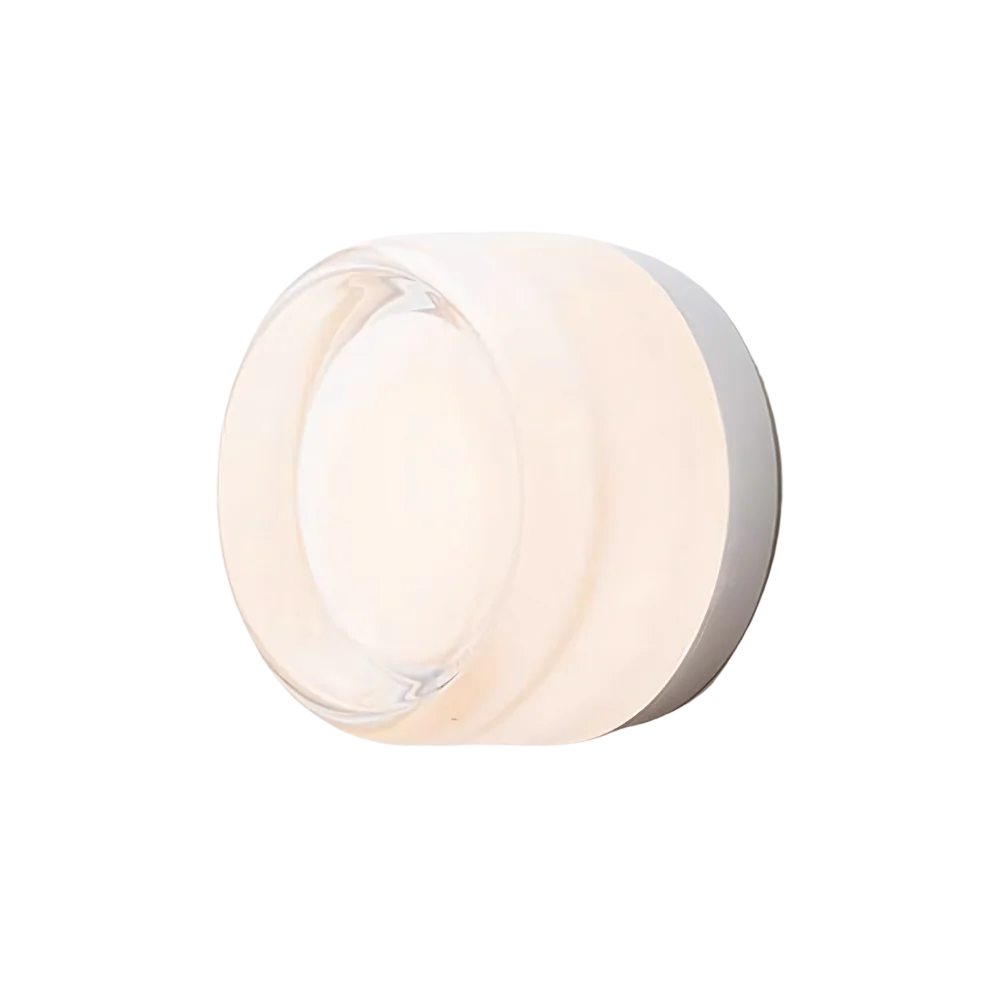 Round LED Wall Lamp with Textured Disk Shade - Modern Minimalist Sconce Light