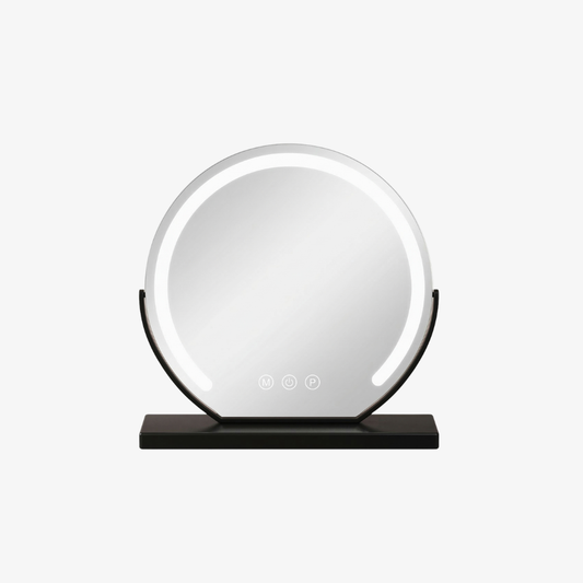 Smart Touch Lighted Makeup Mirror with Weighted Base - 360° Rotating Decor