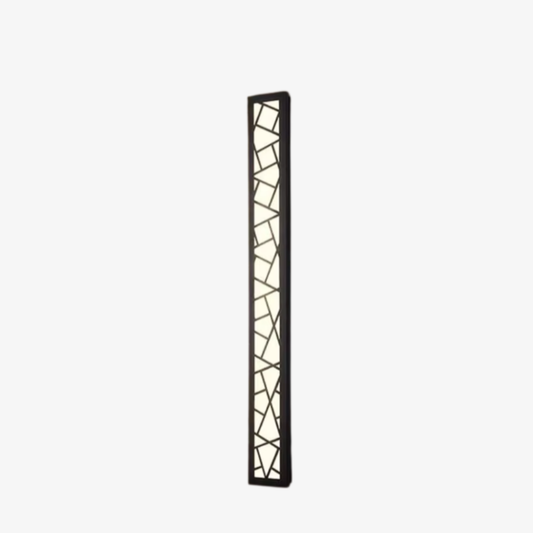 Long Geometric Outdoor Wall Sconce - Mosaic Pattern Linear LED Lantern