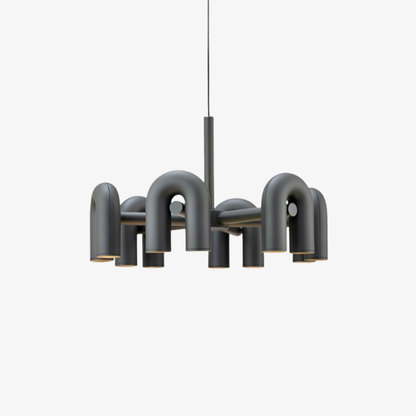 Modern U-Shaped Modular Chandelier - Sculptural Arch Tubular Pendant Light