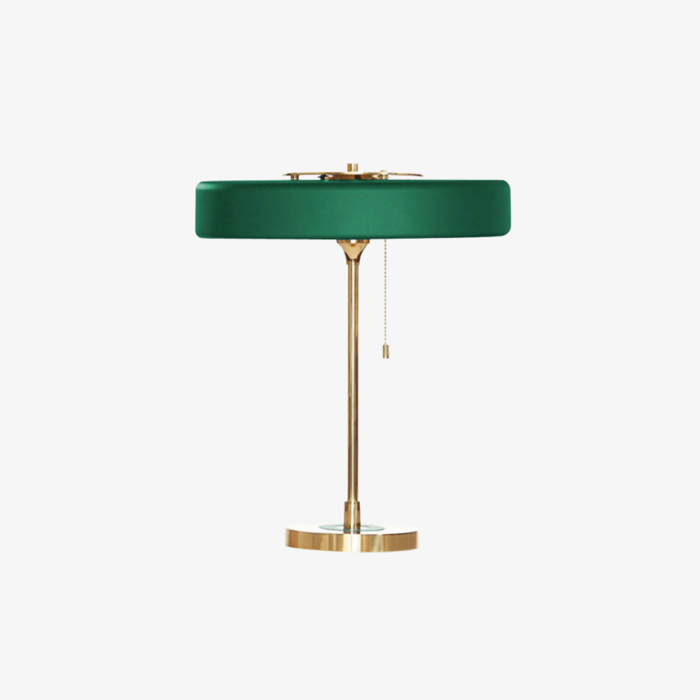Spun Metal Table Lamp with Pull Chain and Acrylic Diffuser - Industrial