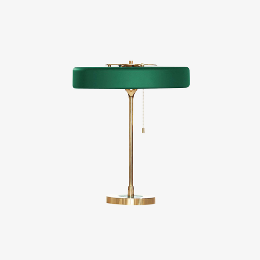 Spun Metal Table Lamp with Pull Chain and Acrylic Diffuser - Industrial