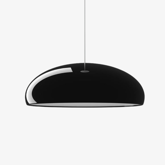 Aluminum Dome Pendant Light with Polycarbonate Diffuser - Mid Century