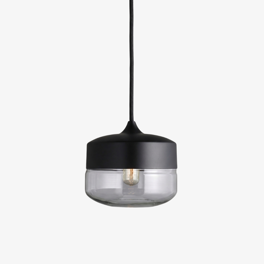 Modern Smoky & Clear Glass Pendant Light - Geometric Glass Pendant Lights