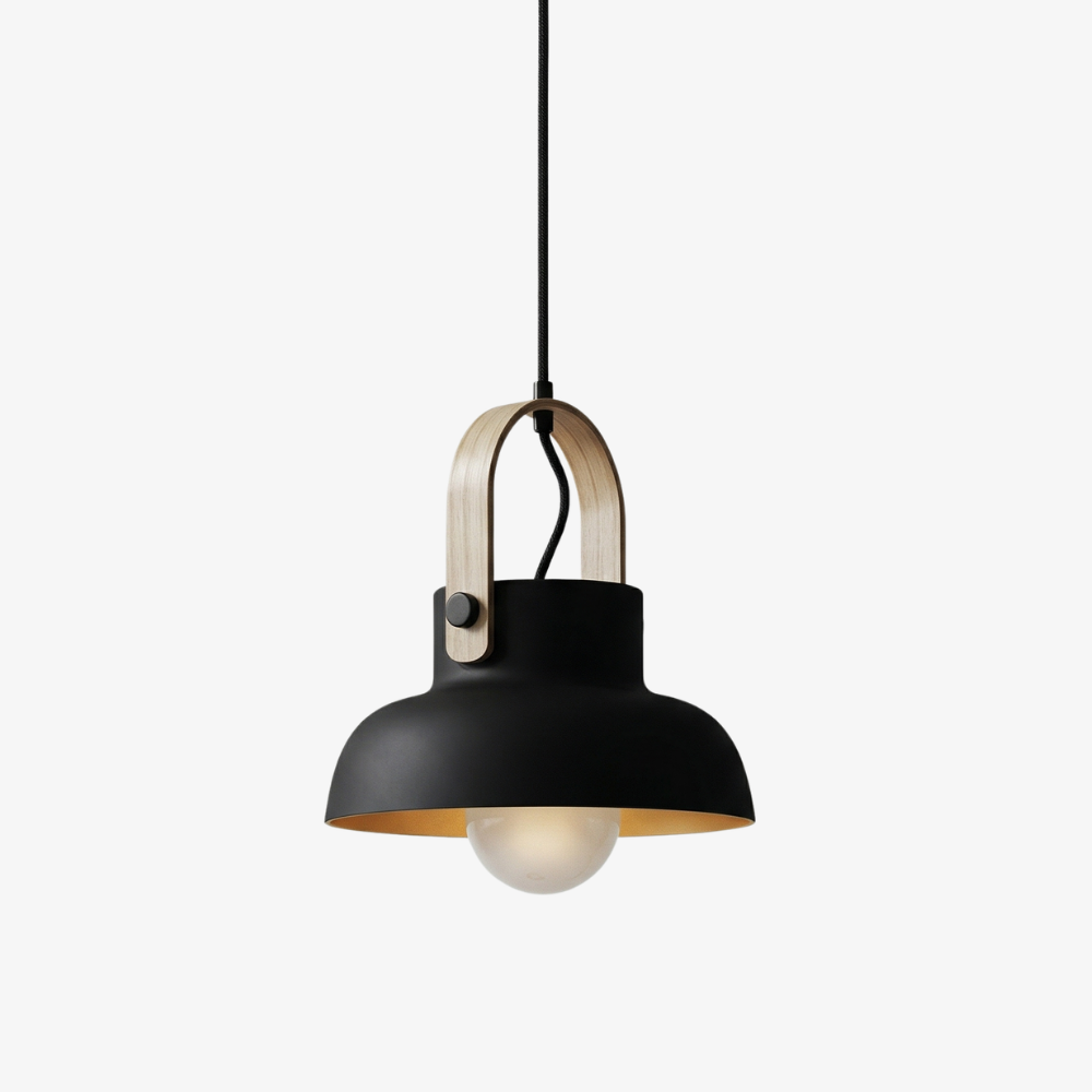 Modern Wood-Toned Handle Pendant Light - Nordic Tapered Pendant Lights