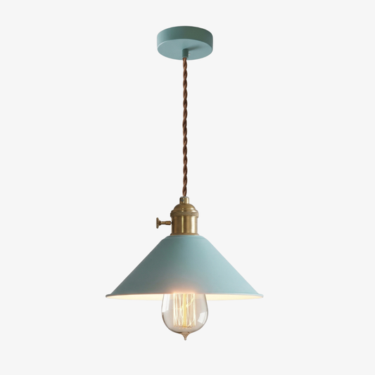 Modern Brass-Neck Cone Pendant Light - Vibrant Matte Industrial Pendant Lights